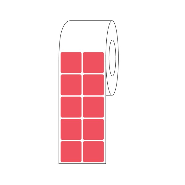 Xylene Resistant Slide Label, 15/16" x 15/16", 2 Across Red